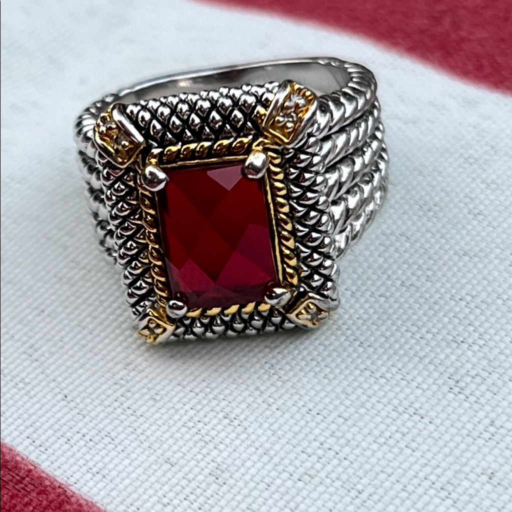 Silver & Red Ring